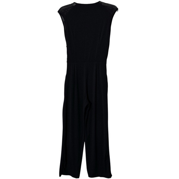 Boston Proper Black Wrap Jumpsuit XS Lace Sleeveless Wide Leg Pockets - Picture 2 of 5